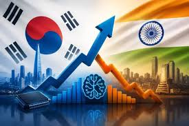 Korea stock market, India stock market, AI boom, semiconductor stocks, South Korea economy, global markets, stock market news, foreign institutional investors, technology stocks, AI investing, market trends, emerging markets, Samsung Electronics, SK Hynix, India growth story
